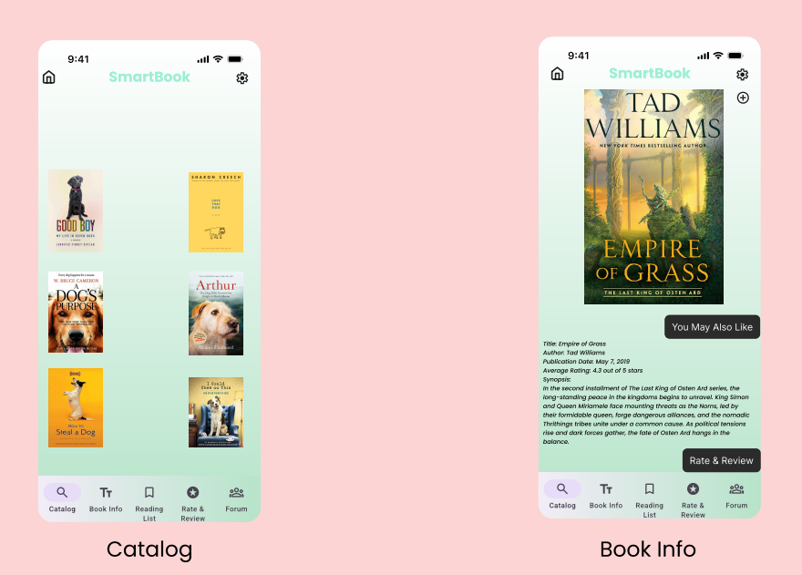 SmartBook wireframe screen 3